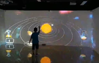 三折幕3d互動投影影院