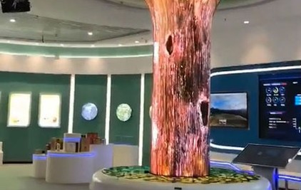 數字瀑布樹互動投影